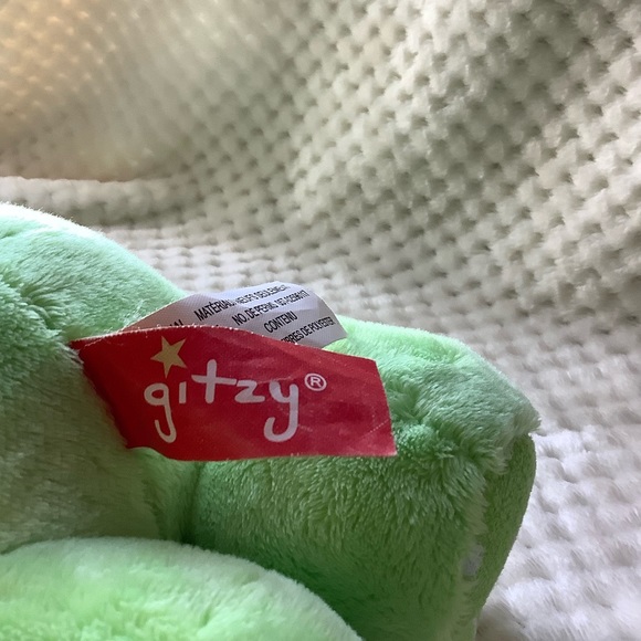 Gitzy Plush Frog Green Polka Dot Stuffed Animal w Rattle Toy Embroidered Eyes - Picture 7 of 12